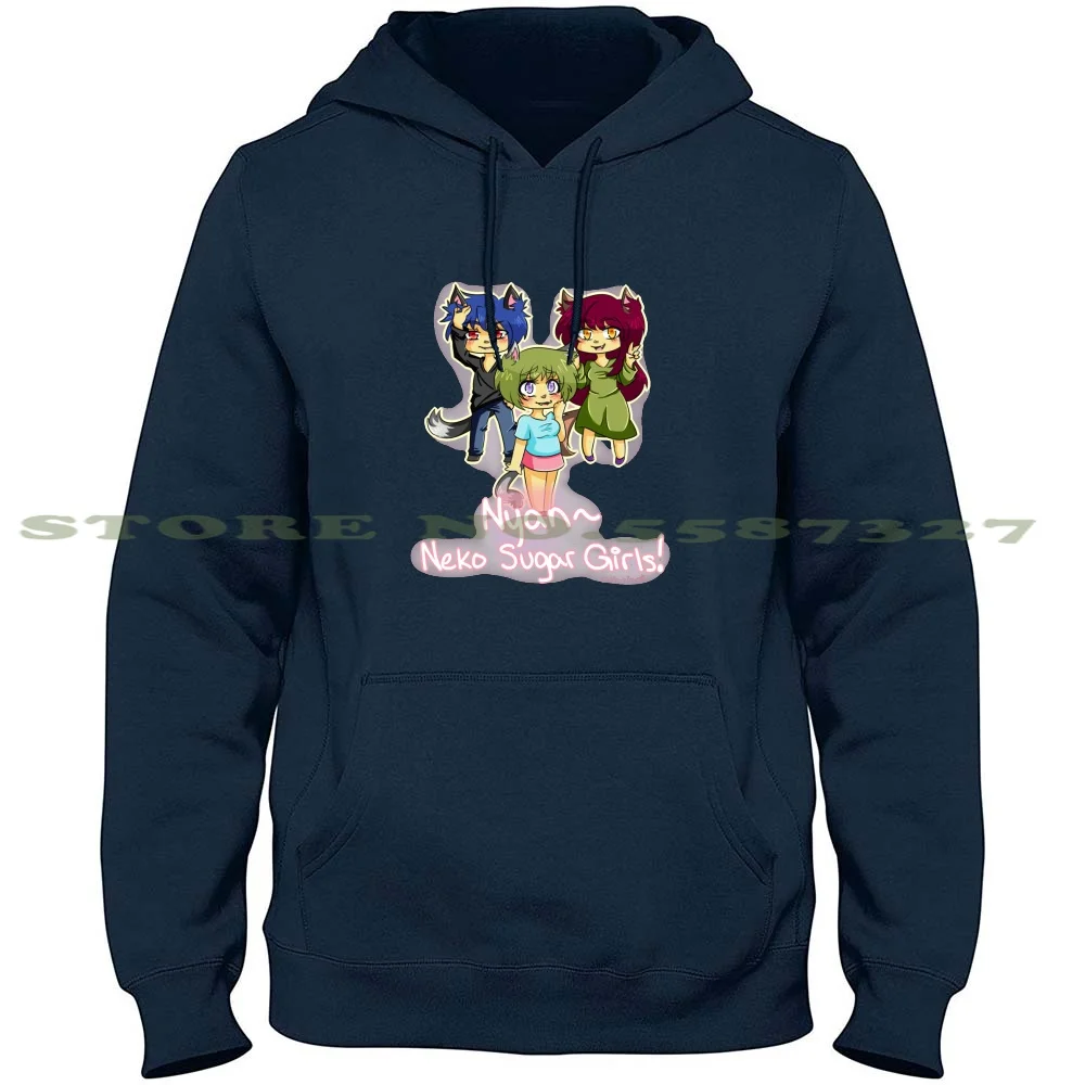 Nyan~ Neko Sugar Girls! 100% Pure Cotton Hoodie Tshirt Nyan Neko Sugar Girls Anime Manga Chibi Rako Hitoshi Kaneko