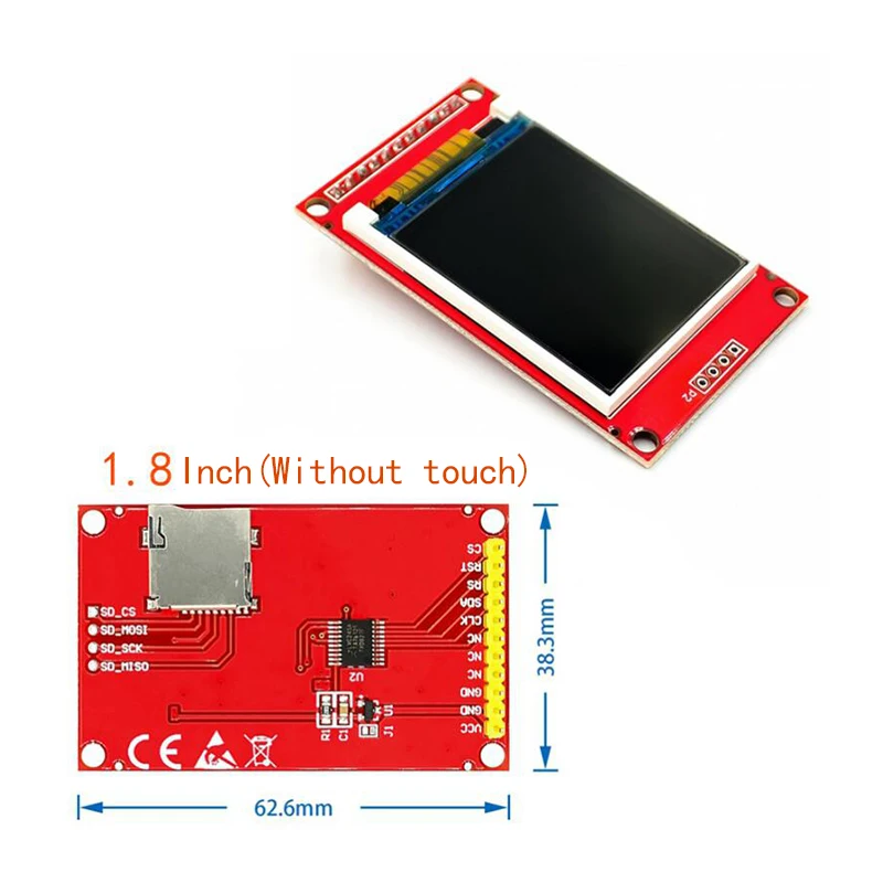 Imagem -02 - Polegada Tft Tela Colorida Módulo de Exibição Lcd Unidade St7735 Ili9225 Ili9341 Interface Spi 128*128 240*320 1.44 1.8 2.0 2.2 2.8