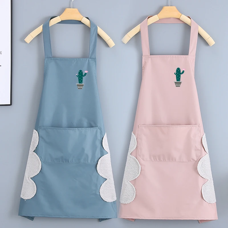 Kitchen apron household skirt waterproof and oil-proof female fashion cute Japanese Korean version of the overalls