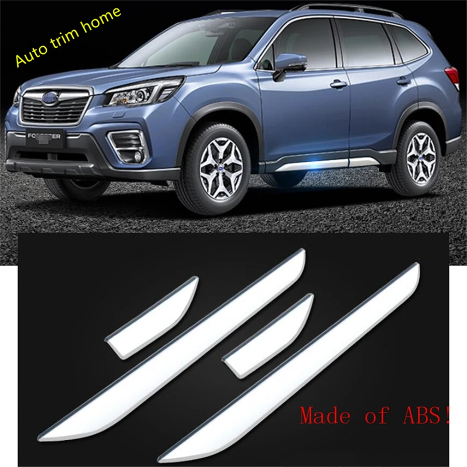 

Outside Car Door Body Molding Bottom Cover Trim 4 Piece Fit For Subaru Forester 2019 2020 2021 2022 / ABS