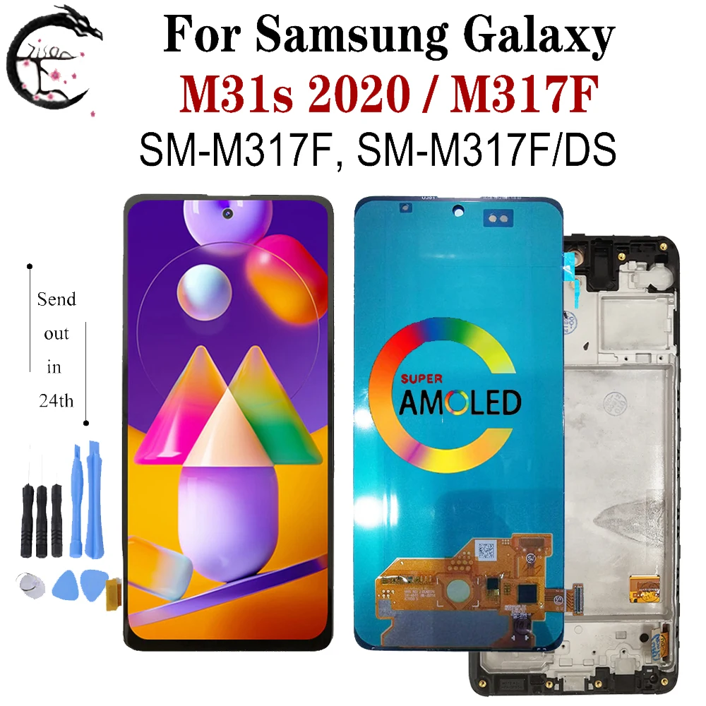 Super AMOLED Pour Samsung Galaxy M31s Écran LCD M317 M317F Affichage Avec Cadre SM-M317F/DS LCD Tactile Digitizer Assembly Tech