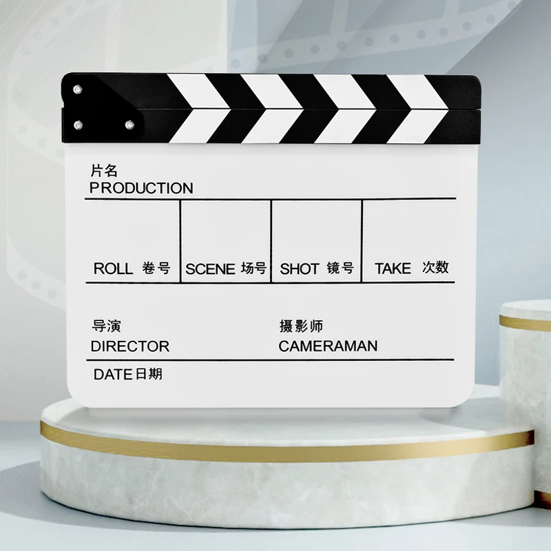 Director Video Scene Clapperboard Clapper Board Acrylic Dry Erase TV Movie Film Action Slate Clap Handmade Cut Prop