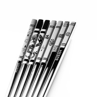 1 Pair Chopsticks Stainless Steel Dragon Sushi Metal Iron Portable Chinese Healthy Food Stick Gifts Tableware Chopsticks