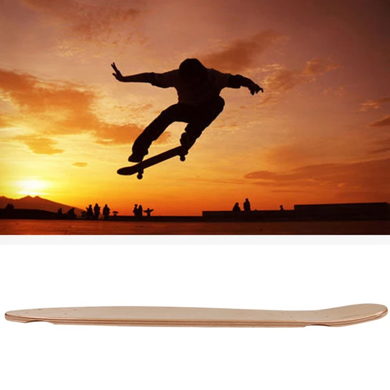 22Inch Blank Skateboard Deck Natural 55.5X15cm Maple Banana Sliding Cruising Skating Single Rocker Board DIY Decks