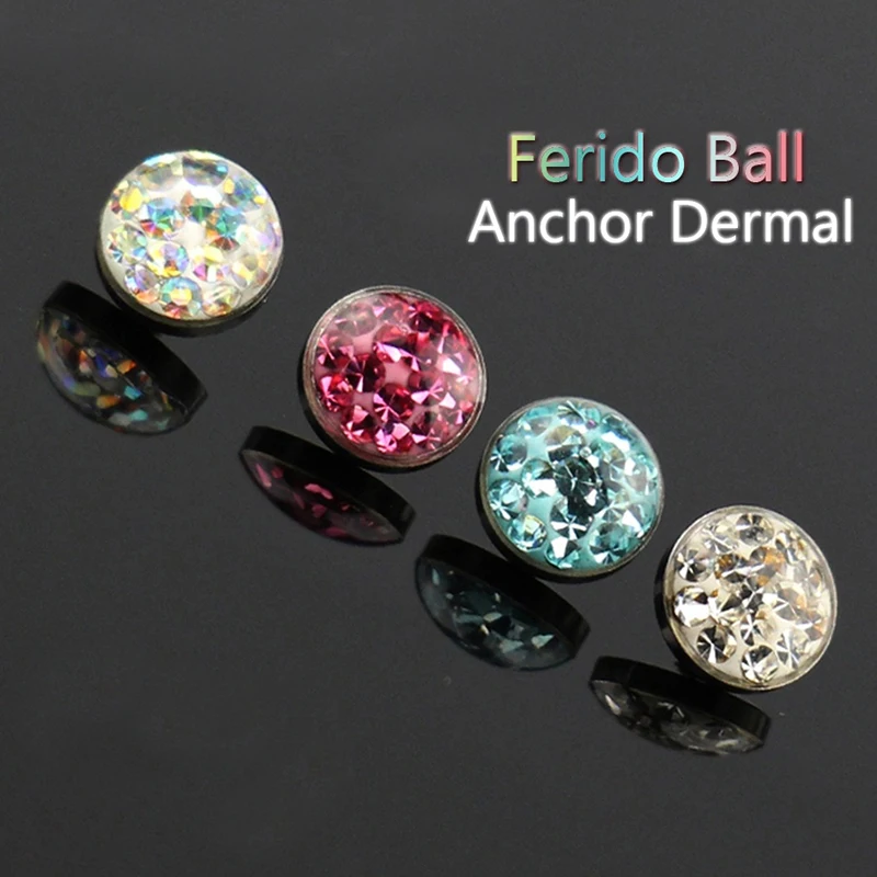 1PC Dermal Anchor Top Piercing with Base Skin Diver Surface Ring Micro Retainers Hide-it In Body Implant Stud Dermal Jewelry 16G
