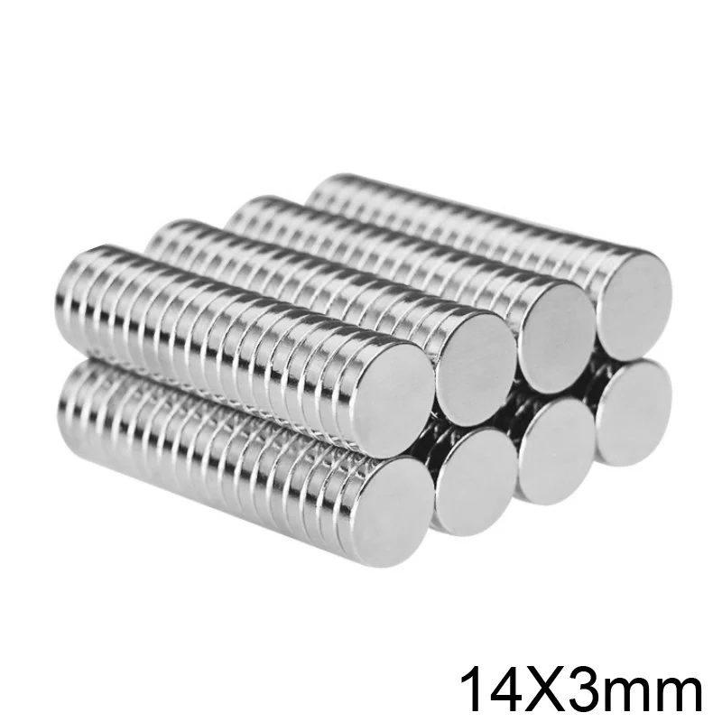 5 ~ 100Pcs 14X3 Mm Zeldzame Aarde Magneet Diameter 14X3 Mm Koelkast Ronde Magneten Sterke 14Mm X 3 Mm Permanente Neodymium Magnetische 14*3 Mm