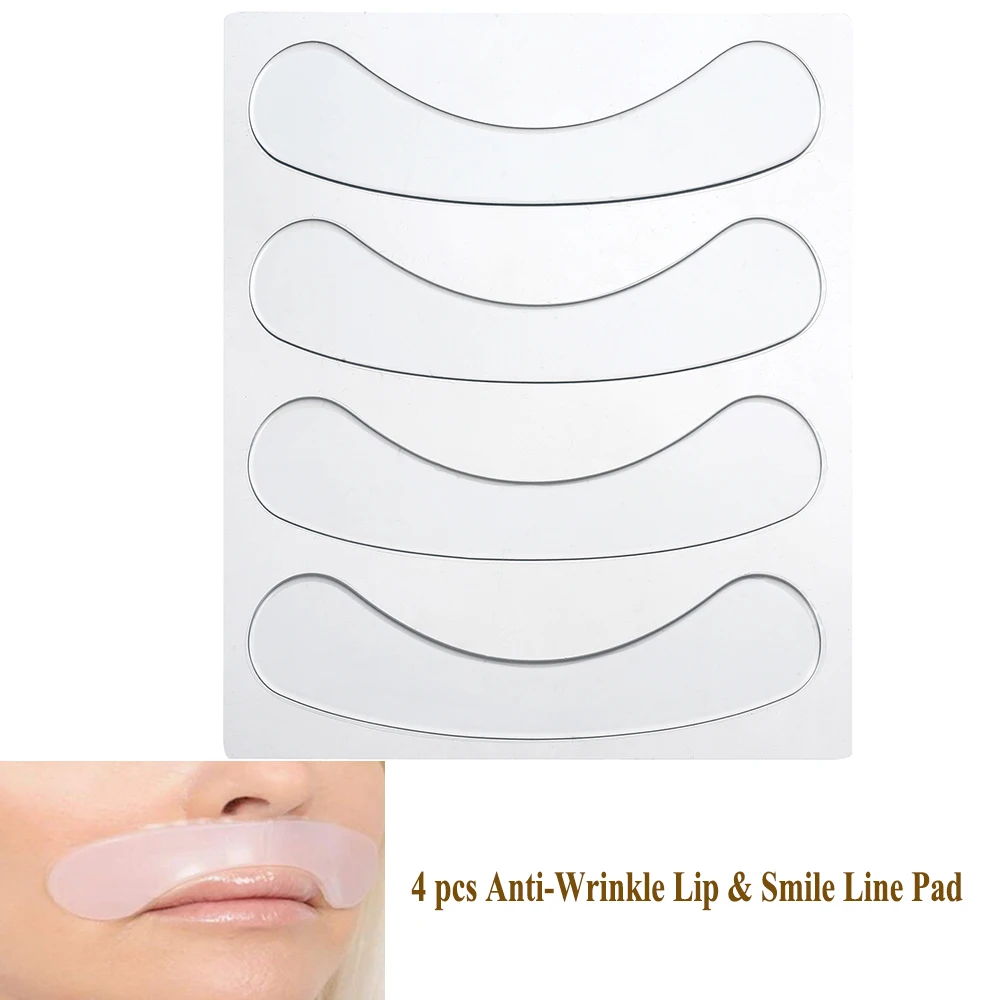 4pcs anti-rugas lip & smile pad linha de gel de silicone reutilizável anti-envelhecimento colágeno levantamento facial patch evitar rugas nasolabial