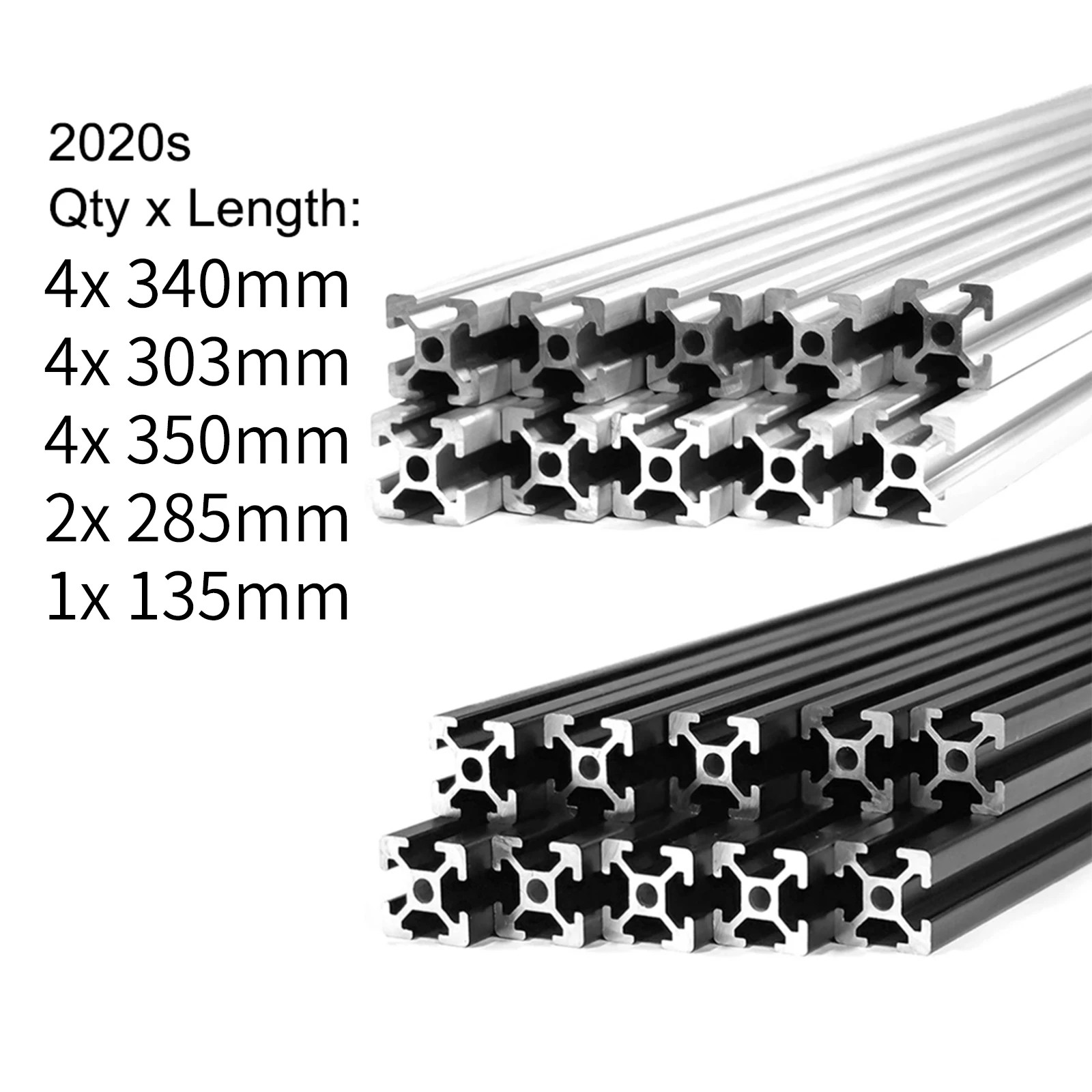 2020 Smooth Surface Size: 4x 340mm 4x 303mm 4x 350mm 2x 285mm 1x 135mm20 T Slot Aluminum Extrusion Profile