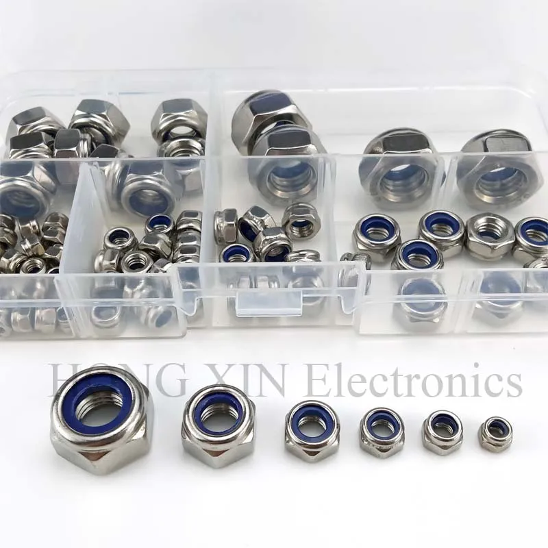 75 Stks/set 304 Rvs Slot Moer Nylon Plaats Lock Moer Assortiment Kit M3/M4/M5/M6 /M8/M10