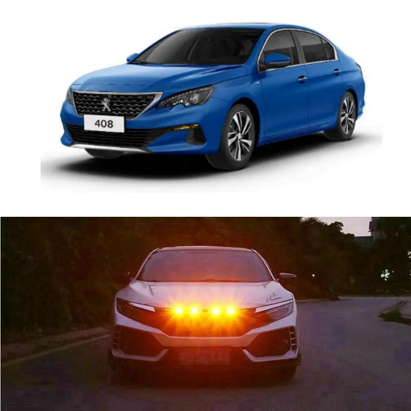 

Car Accessories Grille Light Lamp For Peugeot 408 5008 605 607 806 807 EXPERT RCZ 1007 106 107 108 partner rifter traveller