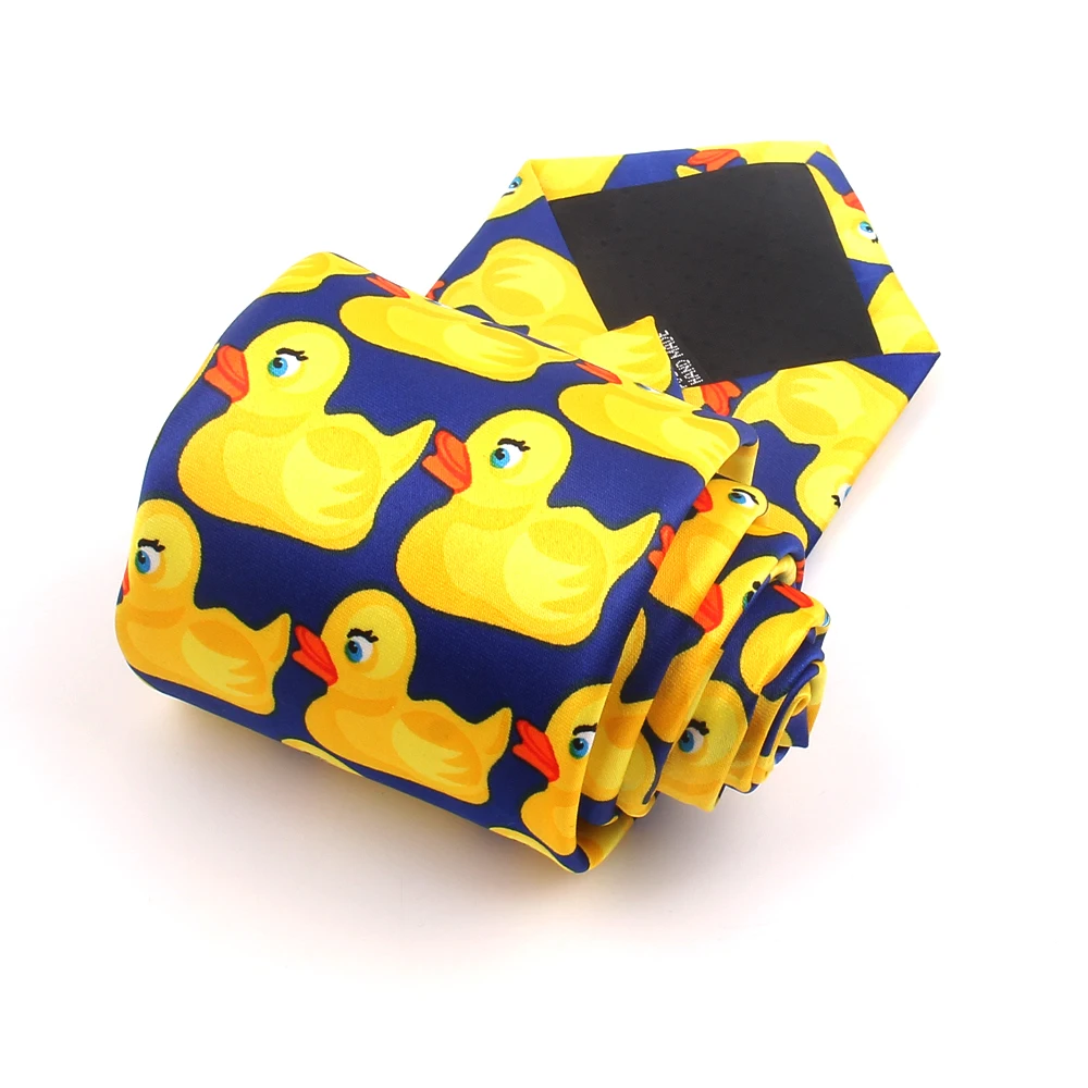 Corbatas de cuello de dibujos animados para hombre y mujer, trajes informales, corbata divertida, corbatas delgadas con estampado de bandera para