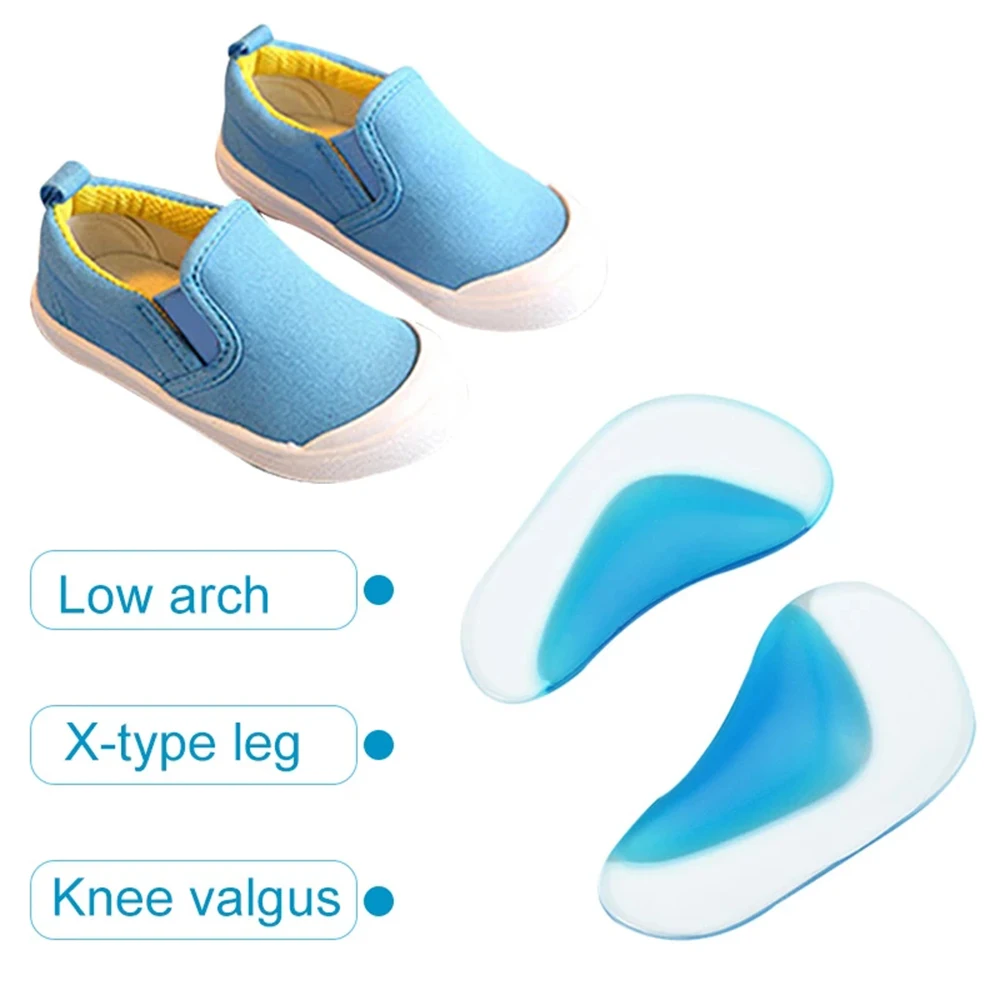 Plantillas ortopédicas para niños, insertos de zapatos para bebé, soporte para arco de pie plano, plantillas de Gel de silicona, ortésicas para