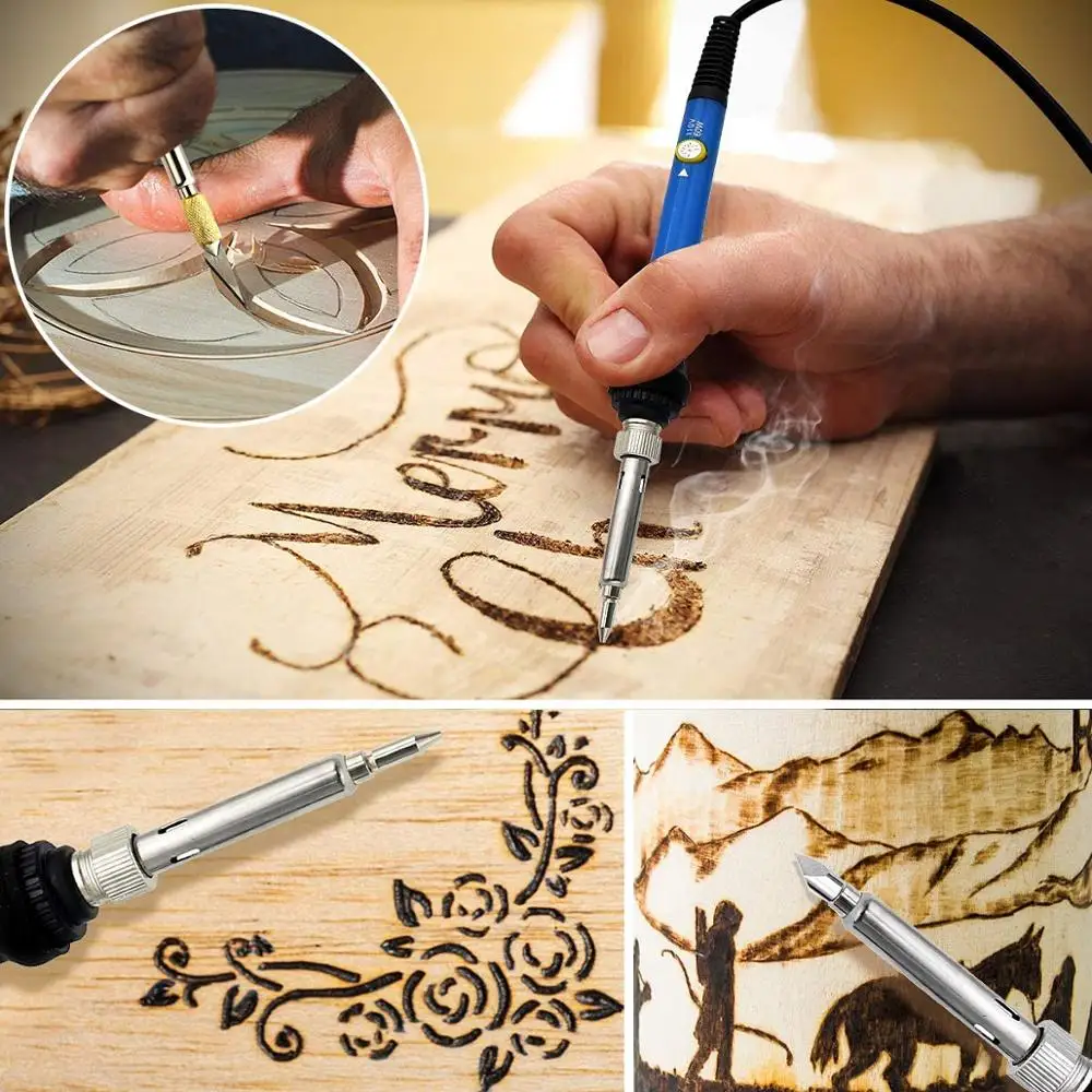 Mô Hình Gỗ DIY Đốt Bộ 95 Chiếc Hàn Truyền Nhiệt Bút Với Công Tắc Điều Chỉnh Điều Khiển Nhiệt Độ Hàn Dập Nổi/Carvin