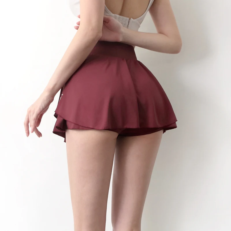 Soft Sports Shorts Women Running Training Fitness Skirt Quick-dry Yoga Pants Ladies Tennis Skirt Inside Legging