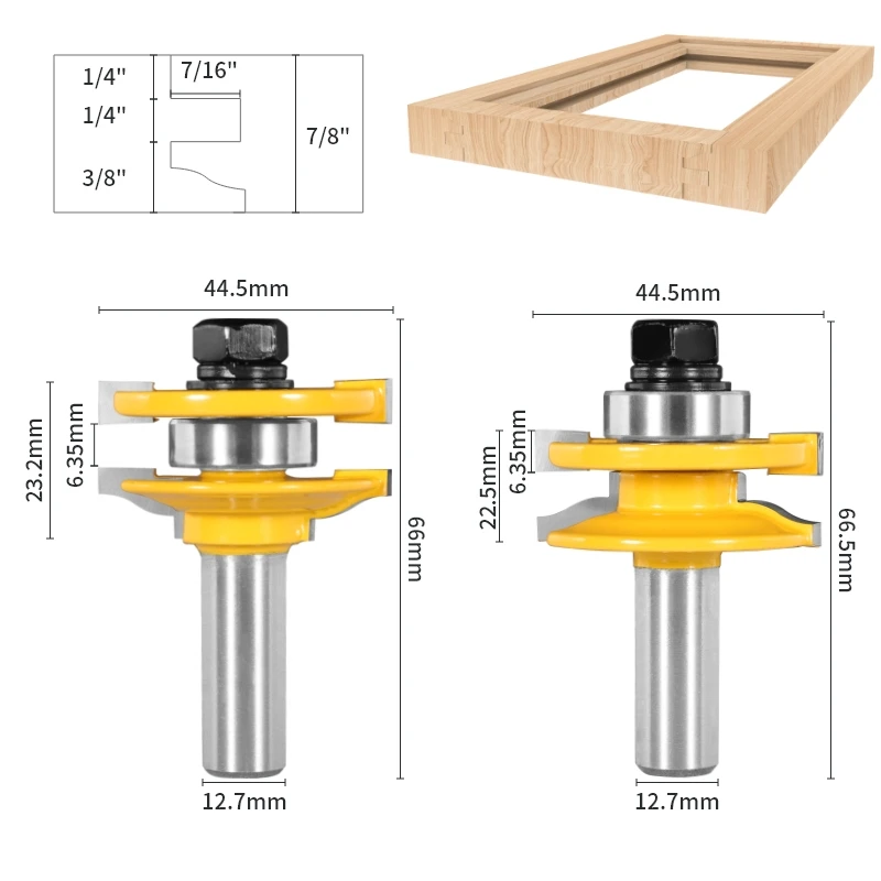 YUSUN Stile&Rail Assembles-Roman Ogee Bit Cove 1-3/4 Router Bit Woodworking Milling Cutter For Wood Bit Face Mill