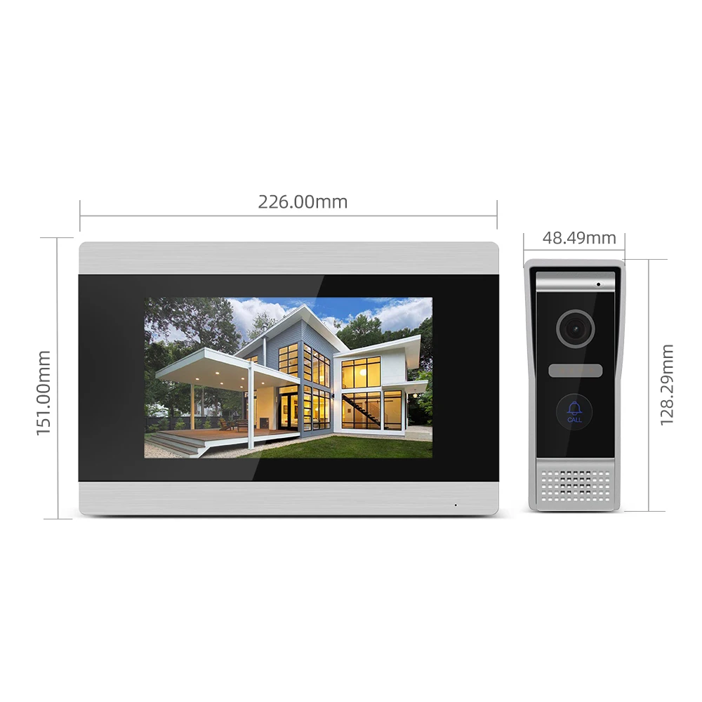 Jeatone Tuya Smart 7Inch Touchscreen Video Deur Telefoon Intercom Deurbel Wifi Draadloze Deurbel Camera Voor Toegangscontrole Systeem