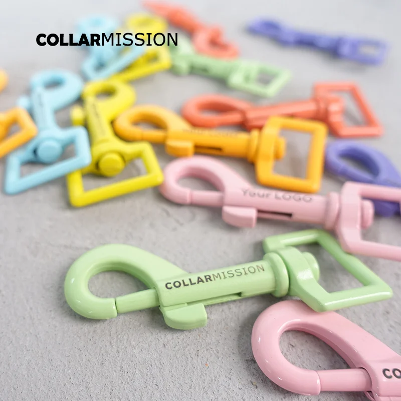 50pcs/lot Metal dog clasp for 20mm webbing dog leash buckles 7colours We provide laser engraving service customize LOGO