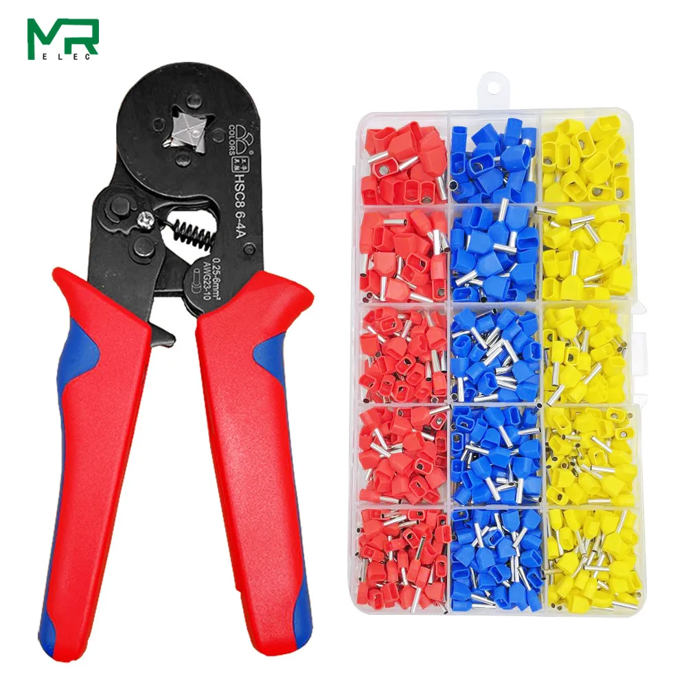 400/600/720 pcs Crimp Connector Insulated Cord Pin End Terminal  Kit Set Tubular Crimping Connectors Plier Assorted