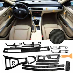 5D Interior Glossy Carbon Fiber Wrap Trim Decal For BMW 3 Series E90 2005-2012
