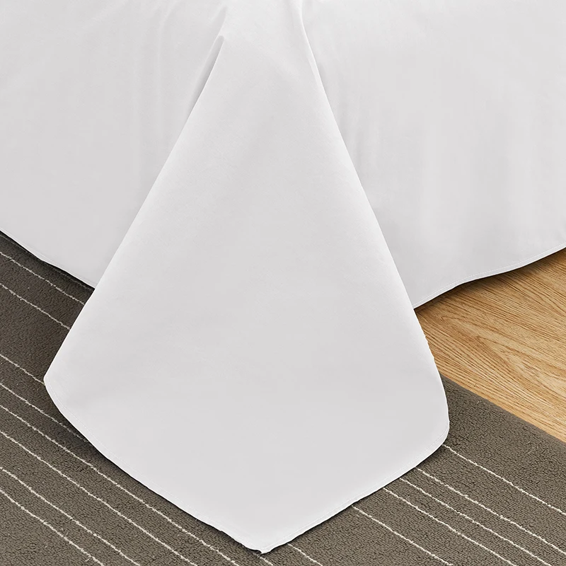 Solid Color Flat Sheet King Size Bedsheet Cotton Bedding Sheet Soft And Comfortable Hotel Home Bed Sheet