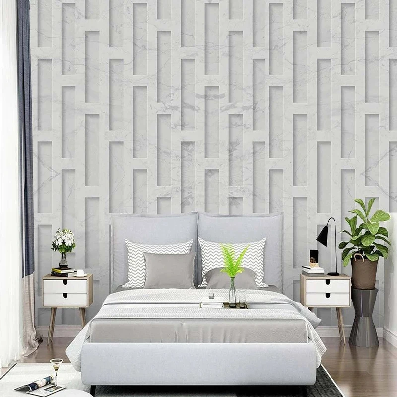 Modern Geometric Marble 3D Relief Mural Wallpaper Creative Art Wall Cloth Living Room TV Sofa Backdrop Wall Covering Home Decor