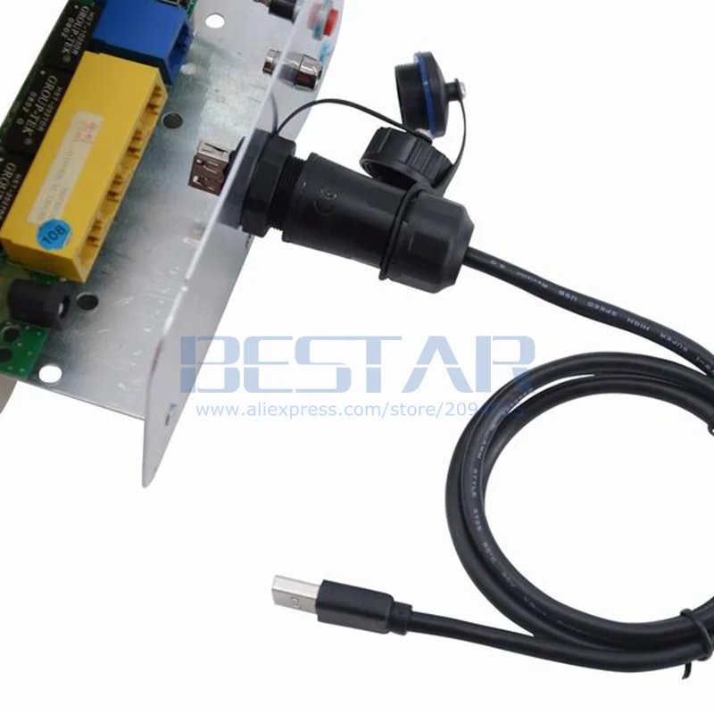 USB 2.0 Extension Cable IP68,มาตรฐานอุตสาหกรรมประเภทหญิงหญิงขั้วต่อปลั๊กป้องกันฝุ่นหมวก