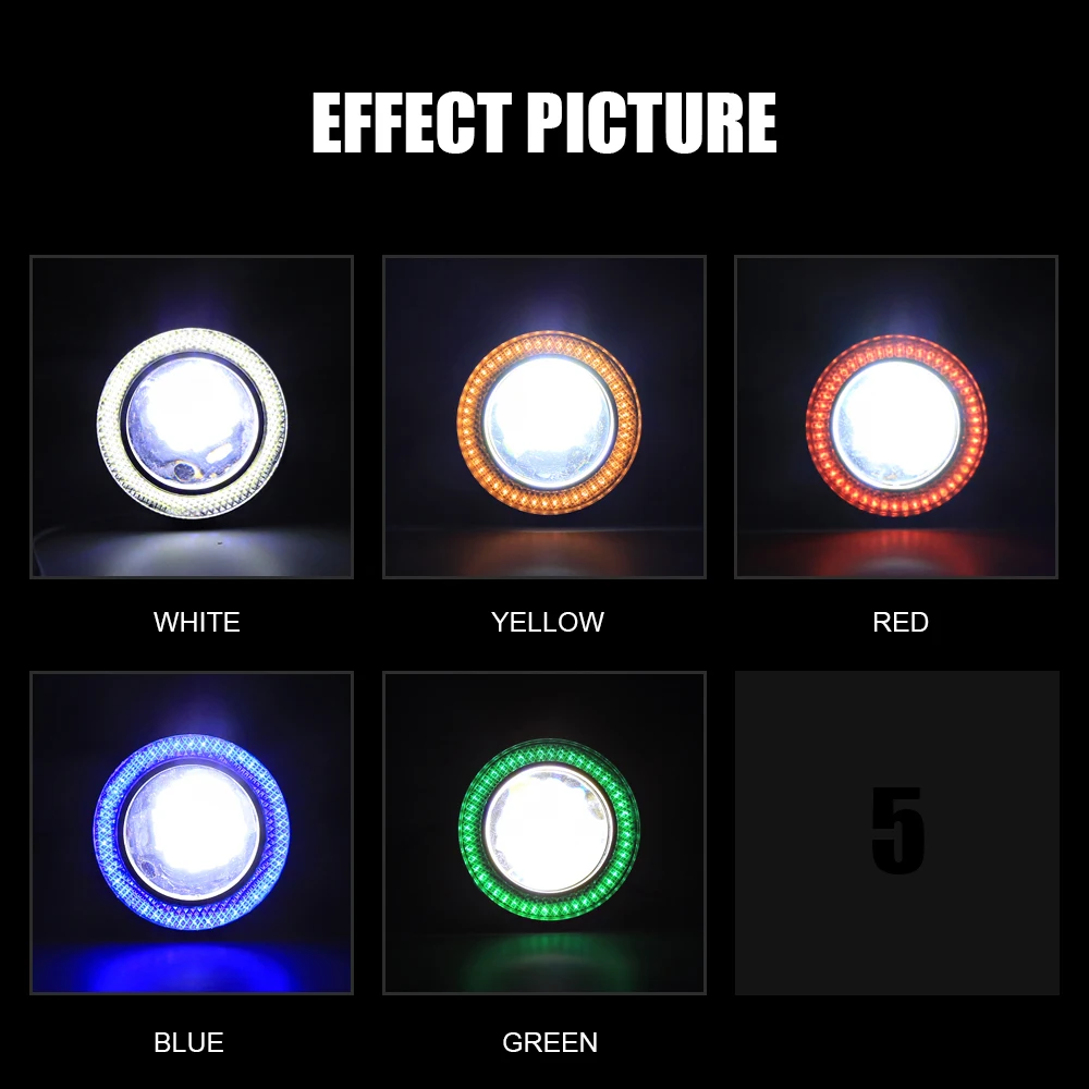 2pcs LED Angel Eyes Bulb Halo Ring Lamp Car Daytime Running Light 64mm 76mm 89mm DRL Fog Light Styling Light Decorative Lights
