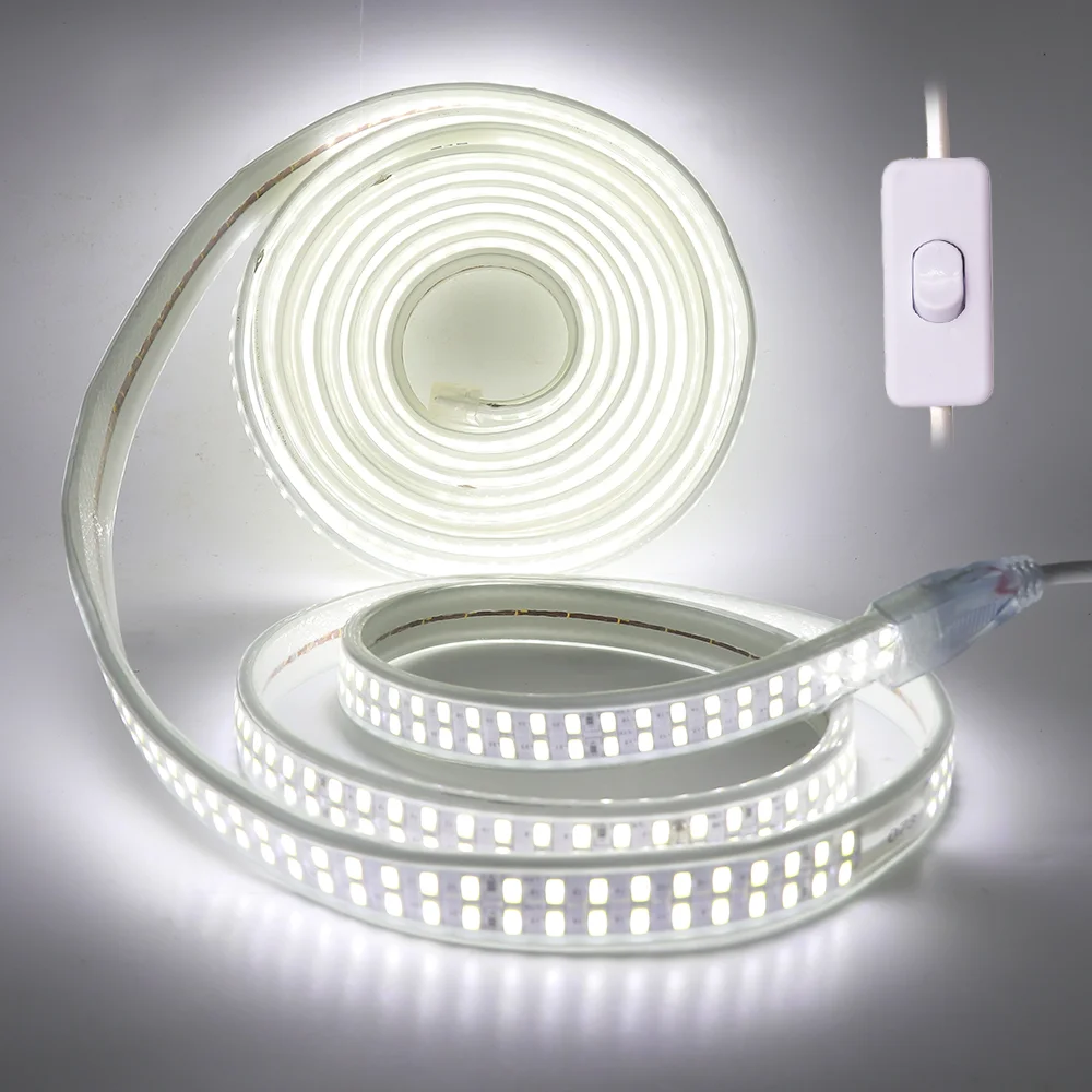 Ultra Bright 5730 LED Strip Light AC 110V 220V Outdoor Waterproof Led Lights Led Tape Double row 240Leds/M Flexible Ribbon Diode