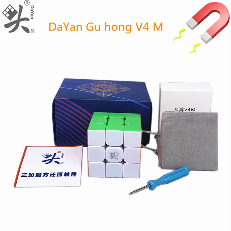 Dayan guhong v4 m 3x3x3 cubo magnético dayan v3m 3x3x3 velocidade cubo professional cubo mágico cubos de quebra-cabeça jogo cubo brinquedos