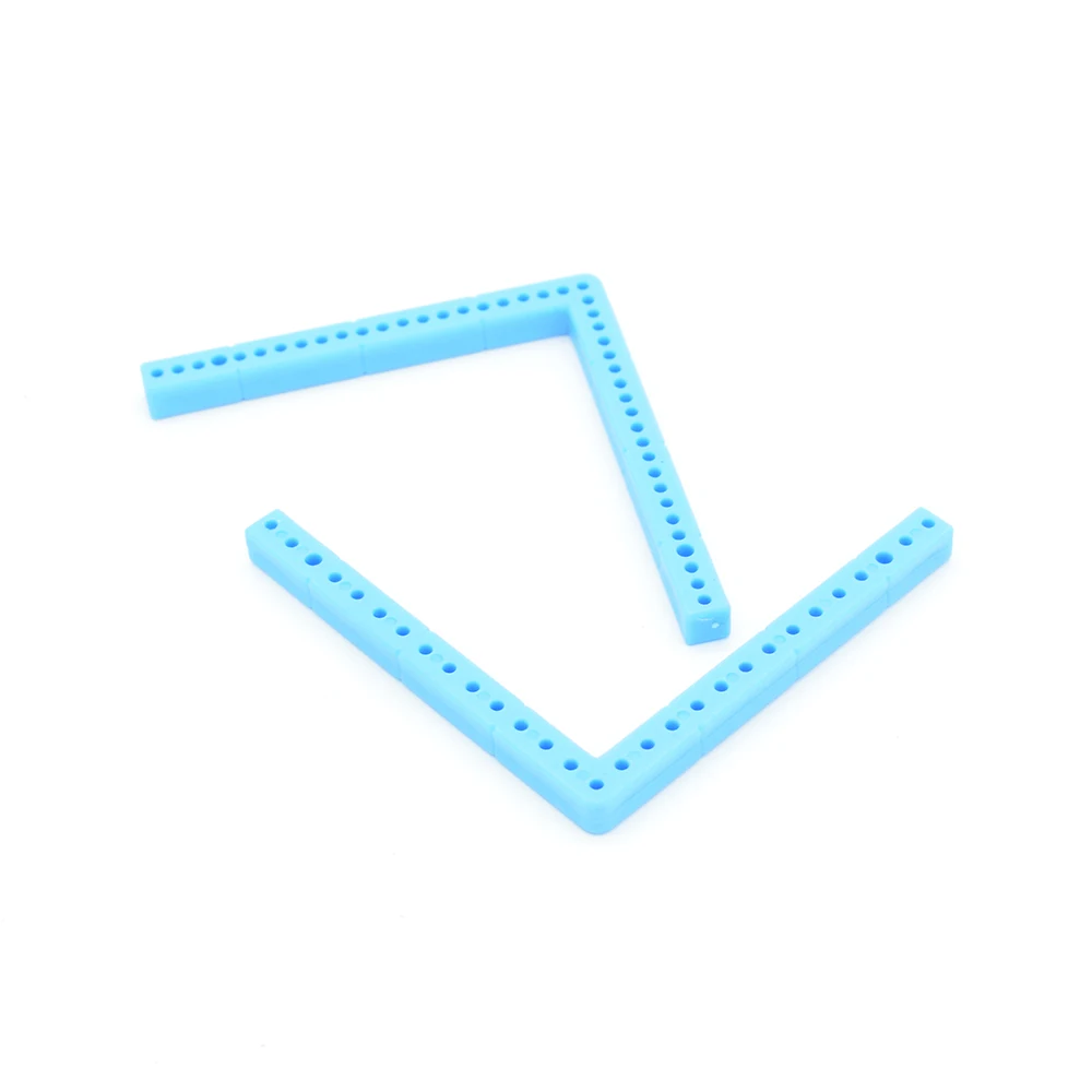 10/100pcs 7x75mm blue L-shaped plastic strips at right angles dron rc car plane robot kids toys for boys diy baby accessories