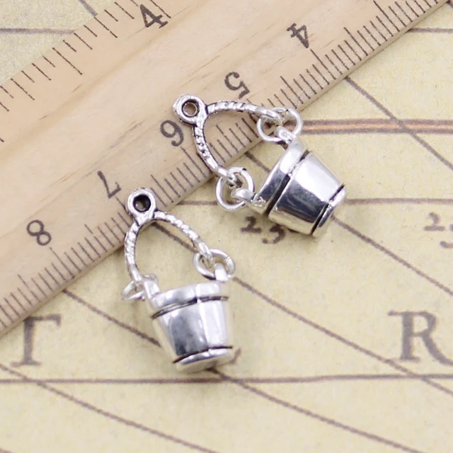 10 sztuk Charms ruchome wiadro wiadro 24x12x7mm tybetański brąz kolor srebrny wisiorki antyczna biżuteria Making DIY Handmade Craft
