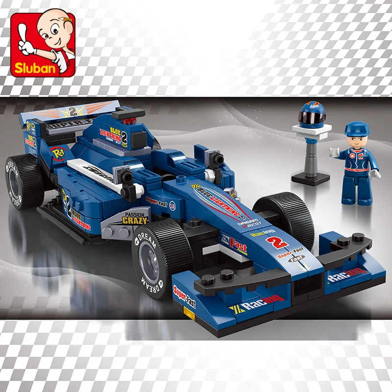 SLUBAN 1:24 F1 Formula Racing Car Creative Classic Model Sports Vehicle Building Blocks Figures MOC Bricks Toys For Boys Gift