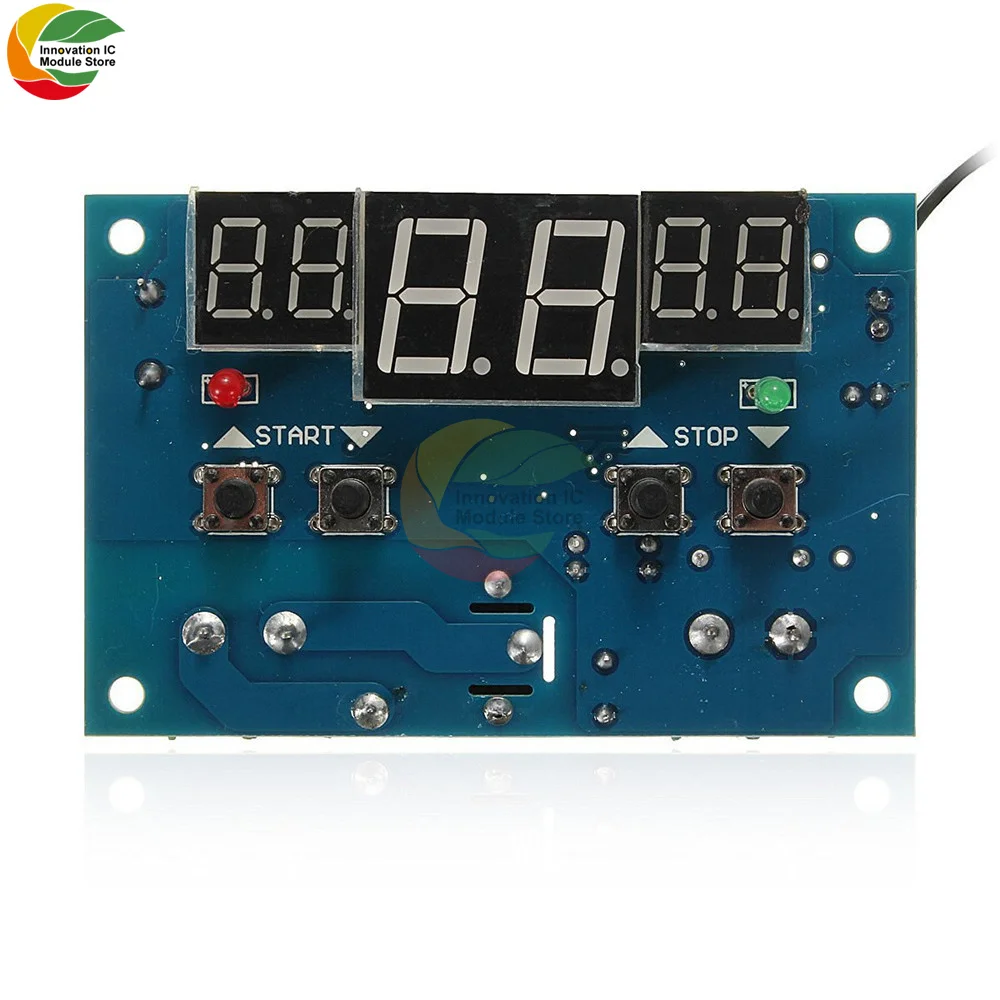 XH-W1401 Intelligent Digital Display Thermostat 12V Thermostat LED Three-screen Display Temperature Control Module Relay Output