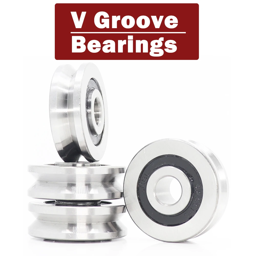 

V10371214 V Groove Sealed Ball Bearing ( 4 PCS ) 10*37*12*14 mm Pulley Wheel Bearings V6/3 V7/3 V8/3 Guide Track Rlooer Bearing