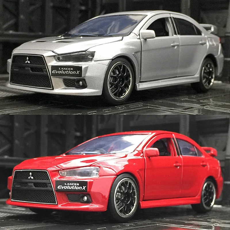 1:32 Mitsubishis Lancer Evo X 10 Alloy Car Model Diecast Metal Toy Vehicle Car Model Simulation Sound Light Collection Kids Gift