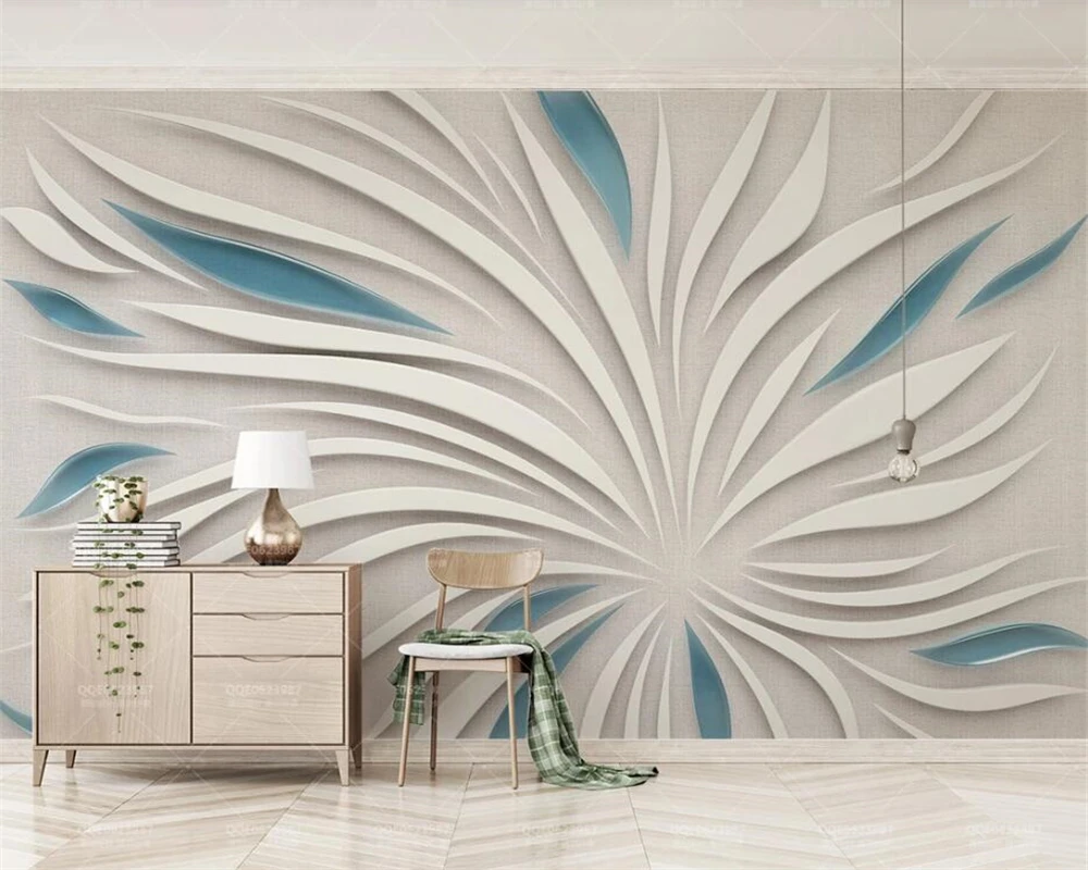 

beibehang Customized modern three-dimensional abstract white petal TV background papel de parede wallpaper