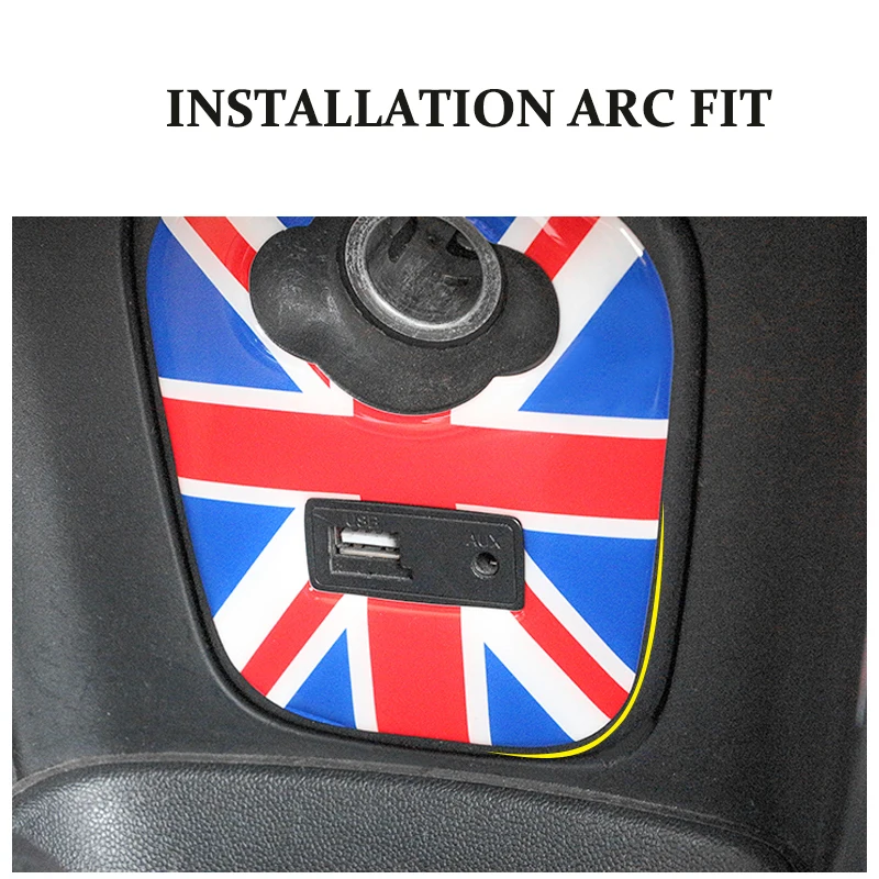 Union Jack AUX Cigarette Lighter USB Dashboard Panel 3D Soft Cover Sticker for Mini Cooper S F55 F56 F 56 Car Auto Accessories