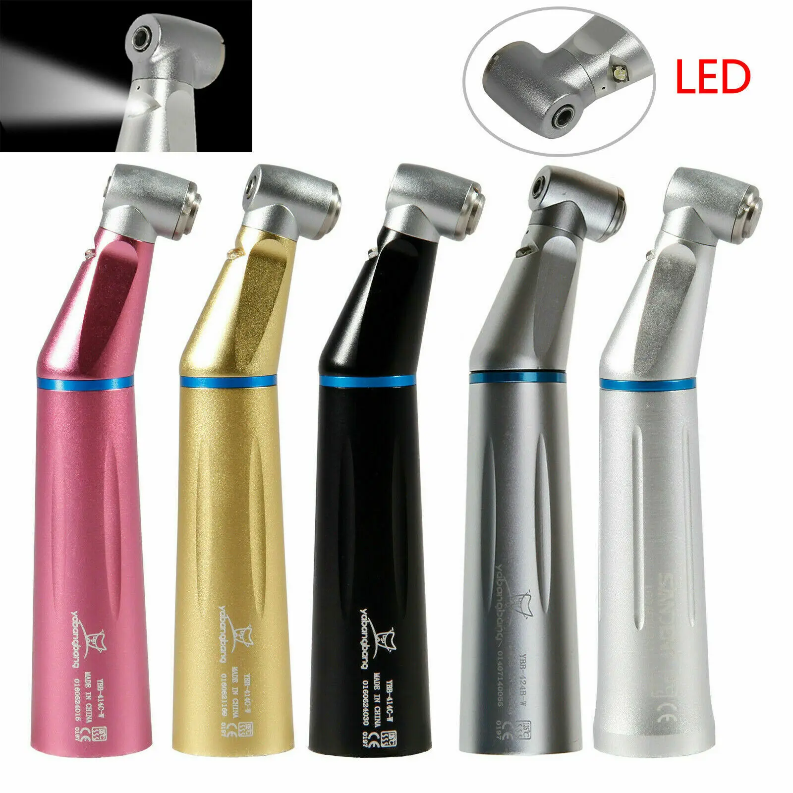 Dental LED Contra Angle Slow Low Speed Handpiece E-generator E-Type Inner Water Spary Handpiece 1:1 Kavo Style