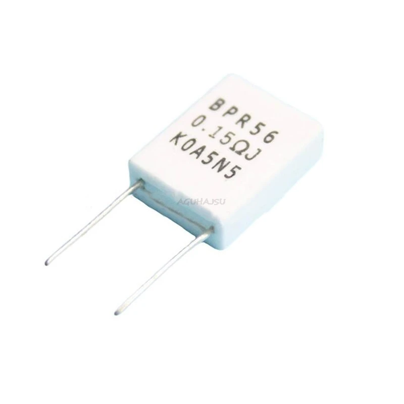 10pcs BPR56 5W 0.001 0.1 0.15 0.22 0.25 0.33 0.5 Ohm Non-inductive Ceramic Cement Resistor 0.1R 0.15R 0.22R 0.25R 0.33R 0.5R