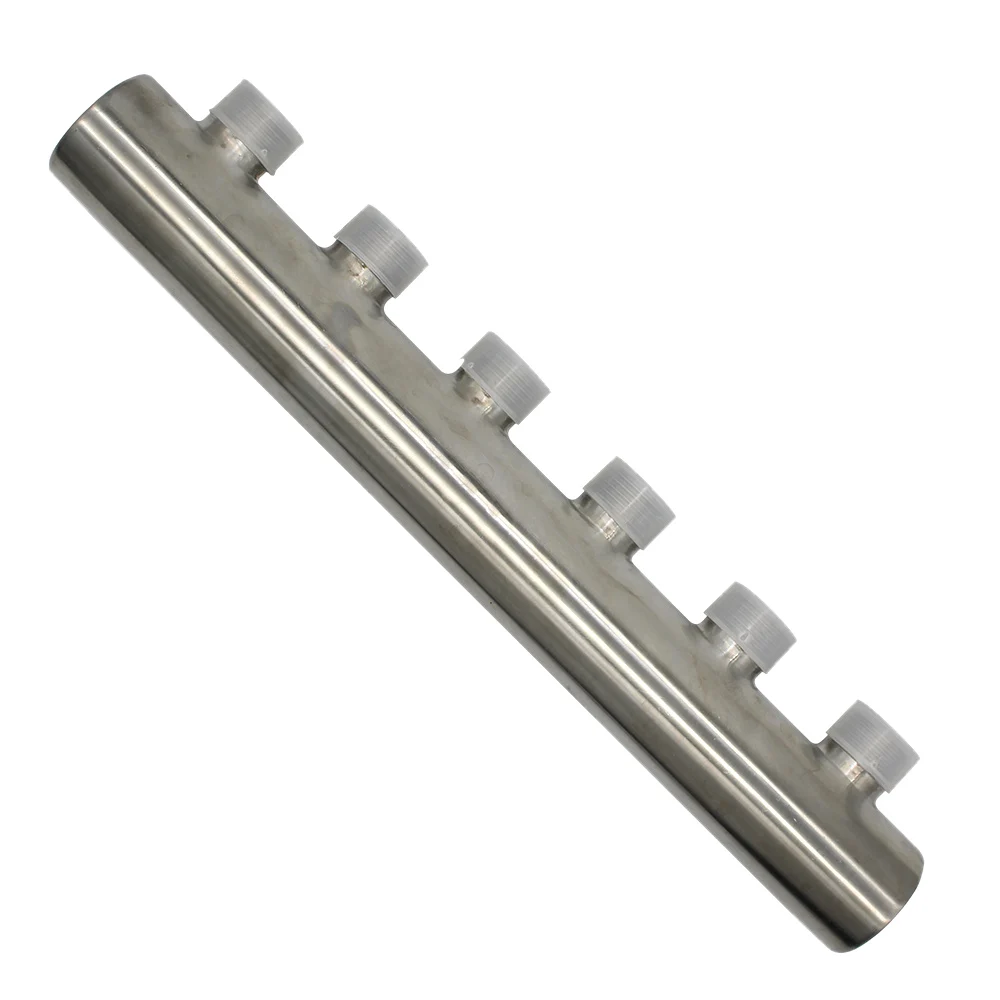 3/4*1/2 Stainless Steel Water Distribution Manifold for Underfloor Heating System (2-12 Port) One End Open One End Closed