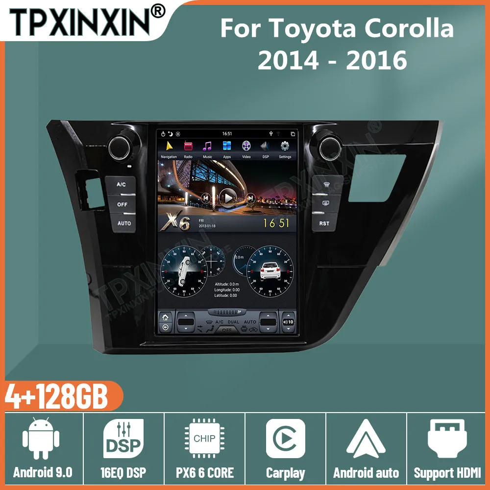 for Toyota Corolla 2014 - 2016 Car Radio Tape Recorder 2 Din Android Tesla Stereo Autoradio Central Multimidia Video Player