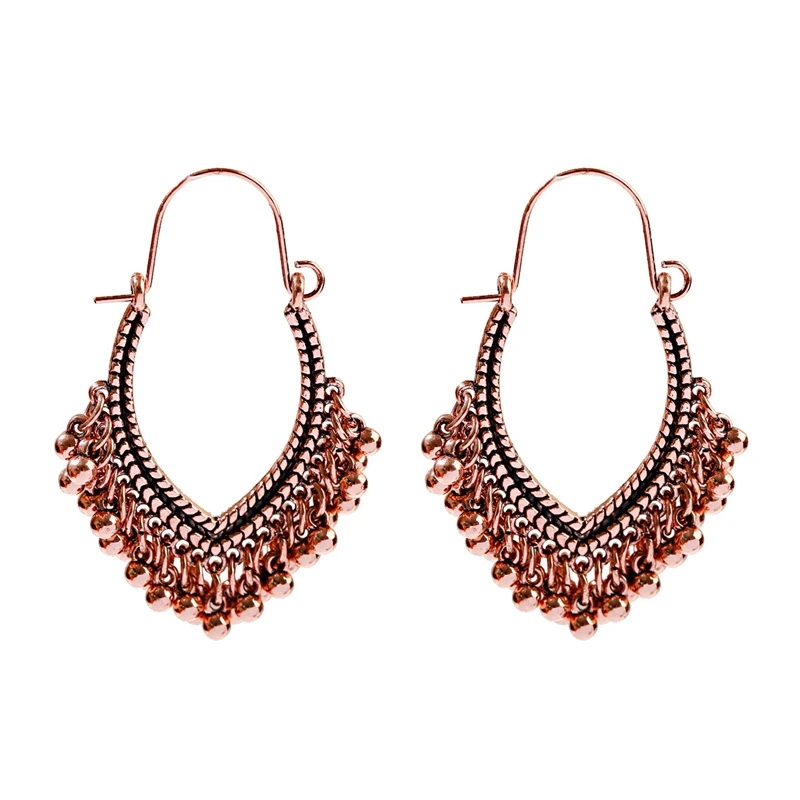 Women's Vintage Boho Ethinic Rose Golden Hanging Dangle Earrings Ornaments Female Indian Brincos Statement Jewelry Accessories view 2