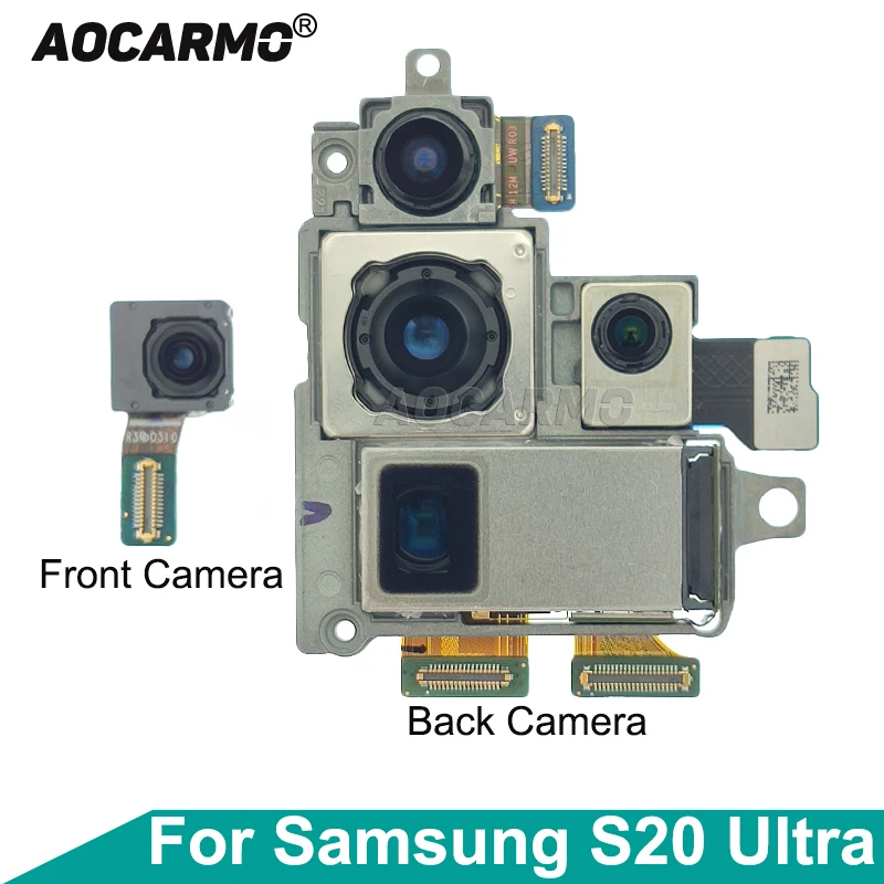 

Aocarmo For Samsung Galaxy S20 Ultra S20U Front Face Back Ultra Wide Angle Telephoto Space Zoom Camera Module Flex Cable