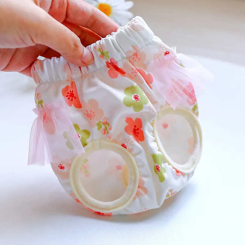 Pet Physiological Underwear Menstrual Pants Reusable Diapers for Dogs Cute Lace Floral Dog Heat Panties Female Chihuahua Shorts