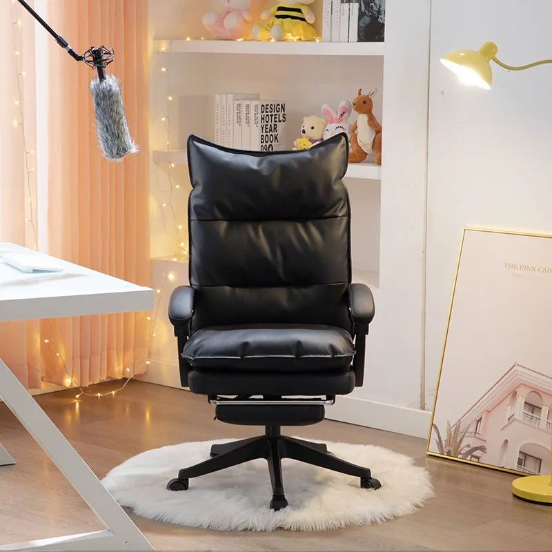 Simple Computer Chair Office Home Boss Chair Comfortable Net Red Anchor Chair Can Lie In Pink White Chair Live Broadcast Chair