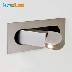 Luces LED de pared nórdicas integradas, candelabro de lectura interior plegable ajustable, ángulo de 3W, accesorio de luces de pared de estudio de cabecera de dormitorio