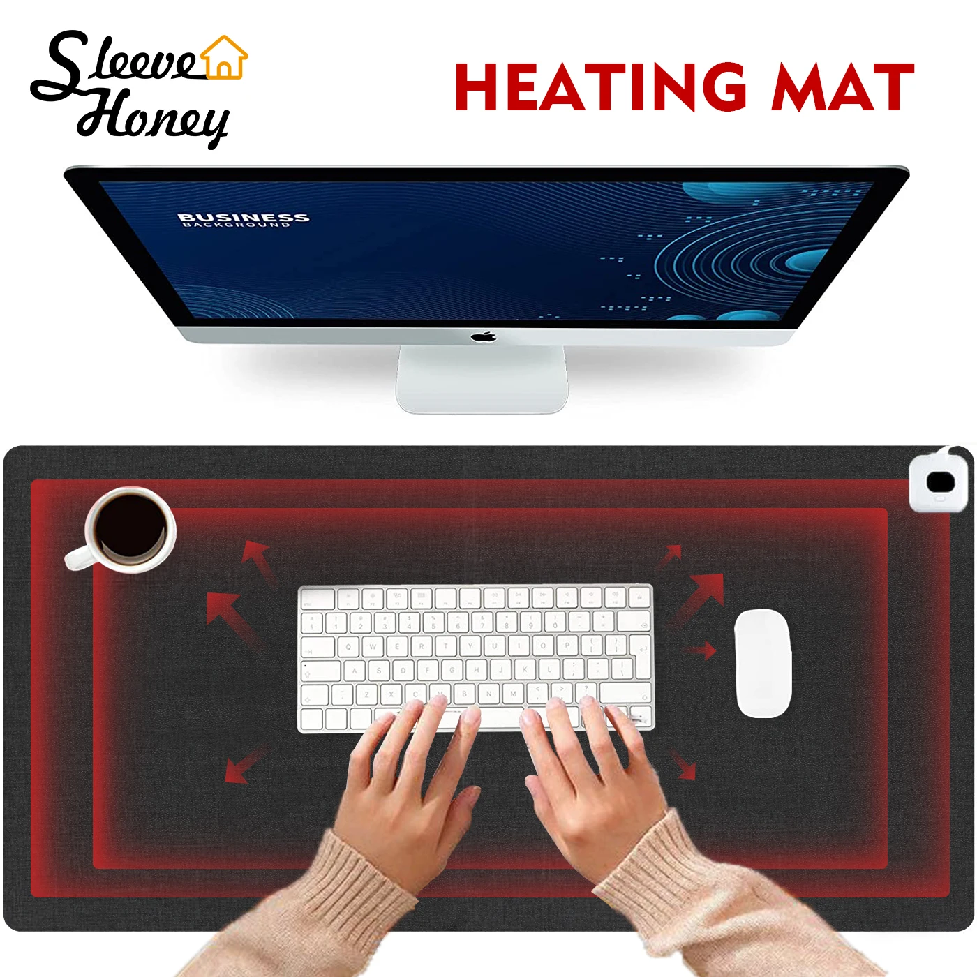 

Heat Mat Waterproof Cotton Display Temperature Heating Mouse Pad Keep Warm Hand Table Mat Heating Office Desk Oversize Winter