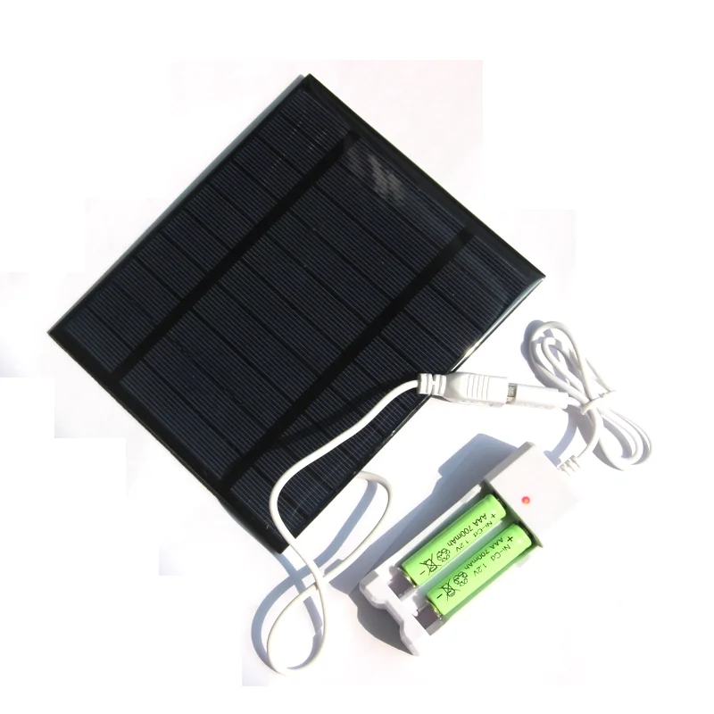 BUHESHUI  2.5W 5V Solar Panel  With 2 AAA/AA Batteries No. 5/7 Solar charger