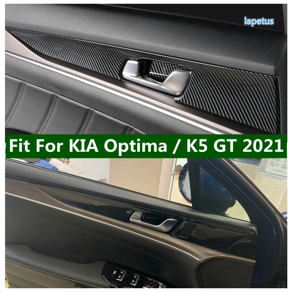 

Lapetus Carbon Fiber Inner Door Handle Handrail Bowl Cover Trim Garnish Panel 4PCS Fit For KIA Optima / K5 GT 2021 Accessories