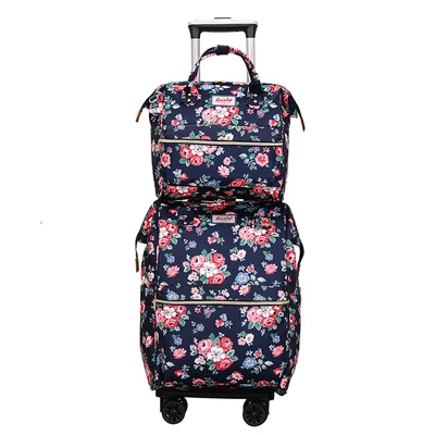 2020 tragen auf hand gepäck Reise Gepäck tasche sets frauen roll gepäck tasche frauen reise Trolley Taschen räder rädern rucksack